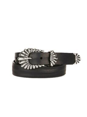 Brave Leather Lorali Leather Belt in Black/Silver